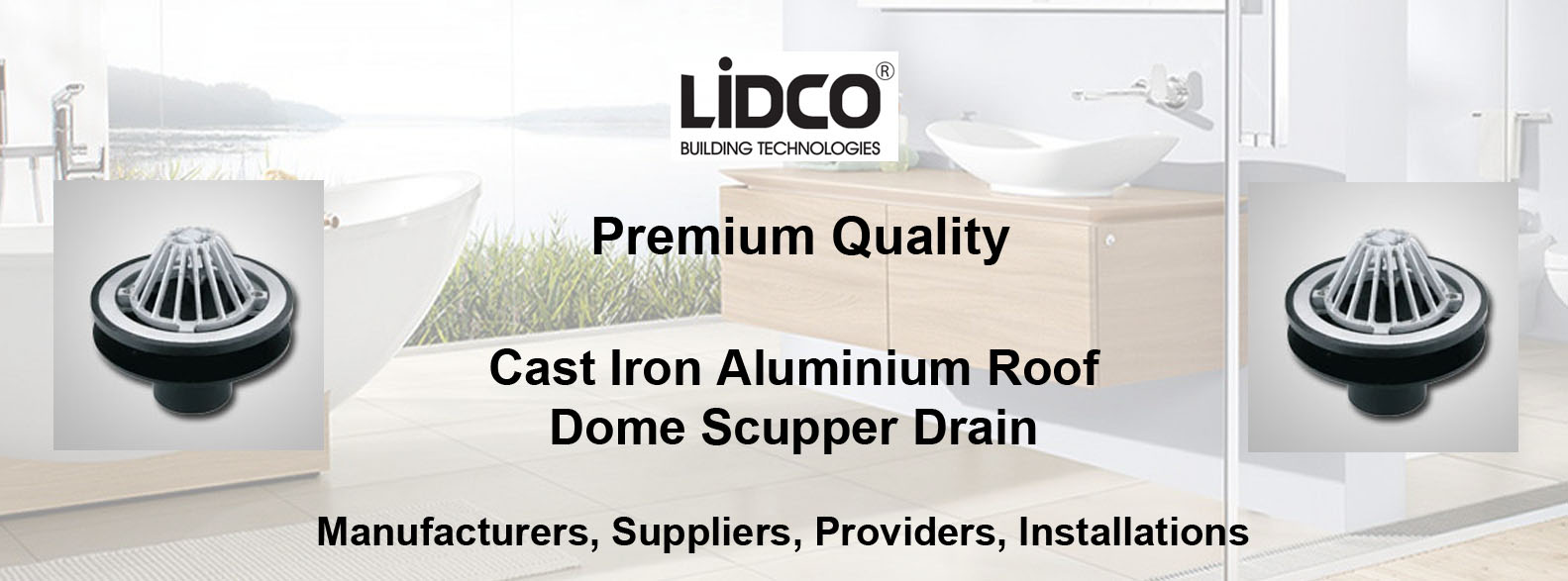 Cast Iron Aluminium Roof Dome Scupper Drain